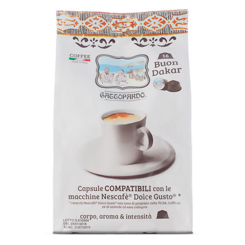 128 DAKAR Caffè Gattopardo To.Da Dolce Gusto Compatible Coffee Capsules