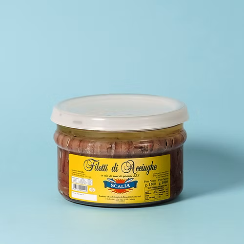 Filetti di acciughe 1,5 Kg in Olio di Girasole