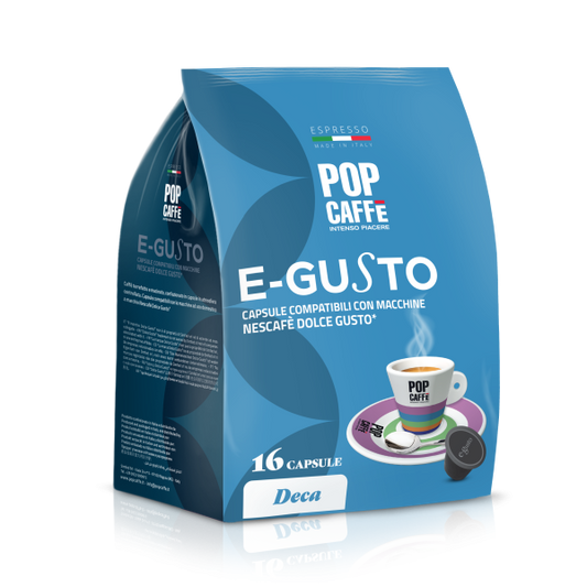 Pop Caffè E-Gusto Miscela Deca Compatibili con macchine Dolce Gusto x 16