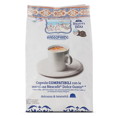 128 Cápsulas AZULES Caffè Gattopardo To.Da Compatibles Dolce Gusto