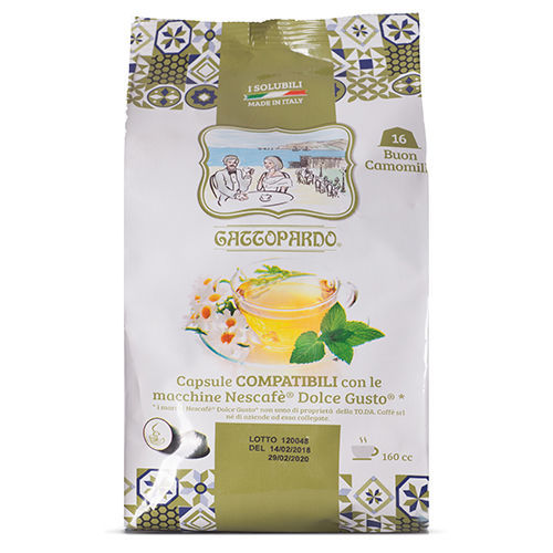 128 Cápsulas de MANZANILLA Gattopardo To.Da Compatibles Nescafé Dolce Gusto