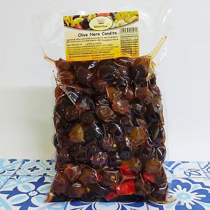 Giurba Olive nere condite Kg 1