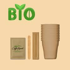 Kit Accessori Bio : Zucchero Bicchieri Carta Palette  50 pz