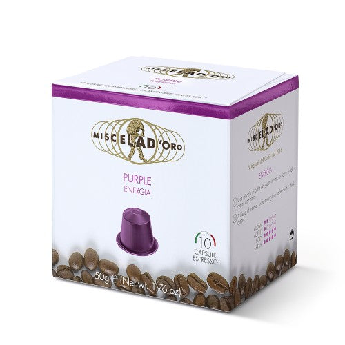 Miscela d'Oro Purple – 10 cápsulas compatibles Nespresso*